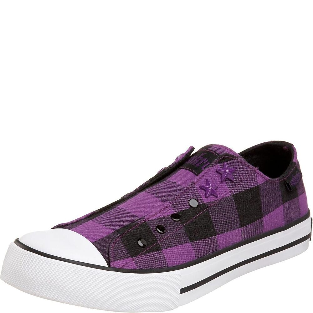 Punkrose Women's Prema - Plaid Fashion Athletic,Black/Purple,8M